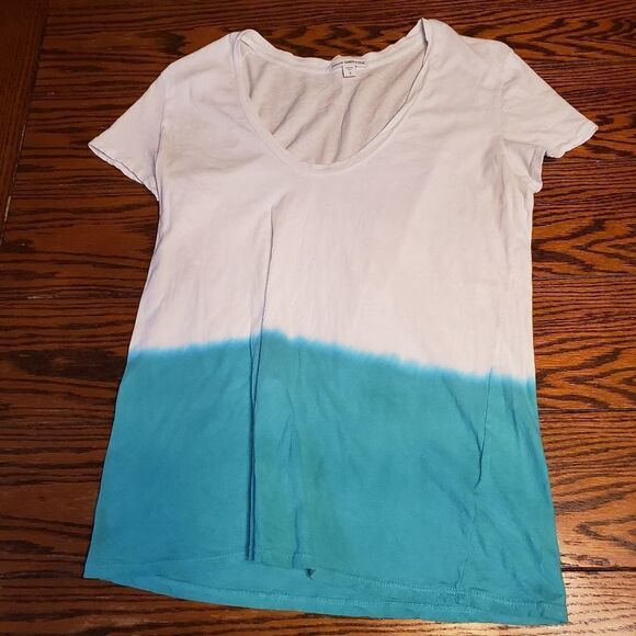 James Perse dip dye ombre blue&white tshirt sz 3 - Picture 2 of 6